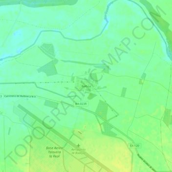 Mapa topográfico Balboa, altitude, relevo