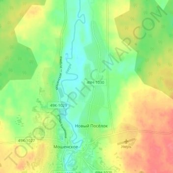 Mapa topográfico Половниково, altitude, relevo