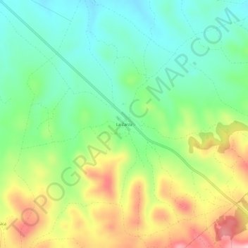 Mapa topográfico La Zarza, altitude, relevo