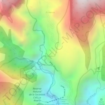 Mapa topográfico Las Marias, altitude, relevo