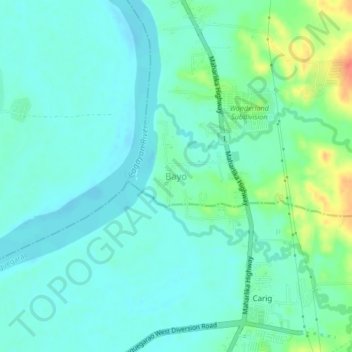 Mapa topográfico Bayo, altitude, relevo