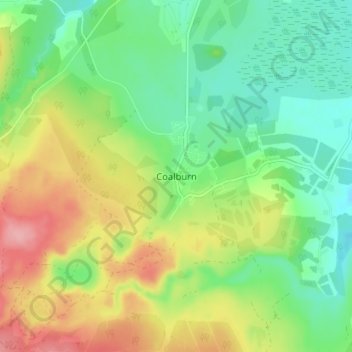 Mapa topográfico Coalburn, altitude, relevo
