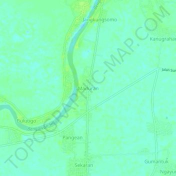 Mapa topográfico Maduran, altitude, relevo