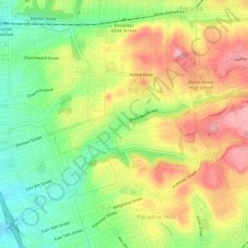Mapa topográfico Alta Vista, altitude, relevo