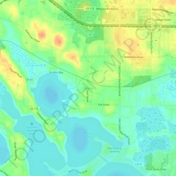 Mapa topográfico Orono, altitude, relevo