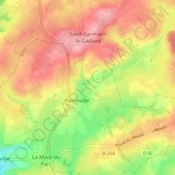 Mapa topográfico Hameau Clapet, altitude, relevo
