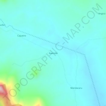 Mapa topográfico Avenida, altitude, relevo