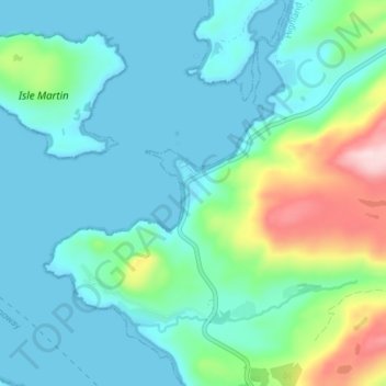 Mapa topográfico Ardmair, altitude, relevo