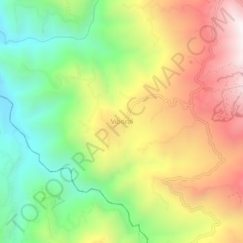 Mapa topográfico Viboral, altitude, relevo