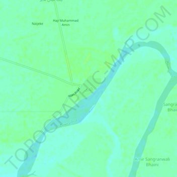 Mapa topográfico Attari, altitude, relevo