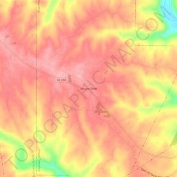 Mapa topográfico Mount Sinai, altitude, relevo