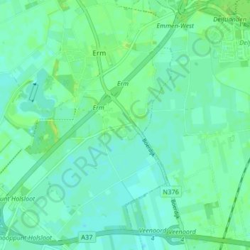 Mapa topográfico Achterste-Erm, altitude, relevo