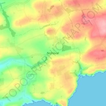 Mapa topográfico Nohoval, altitude, relevo