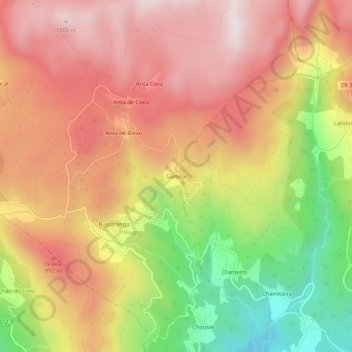 Mapa topográfico Gamoal, altitude, relevo