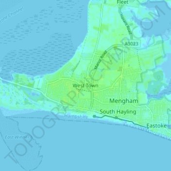 Mapa topográfico West Town, altitude, relevo
