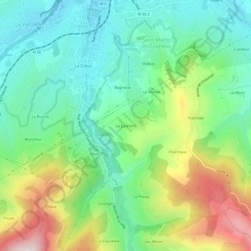Mapa topográfico La Lardière, altitude, relevo