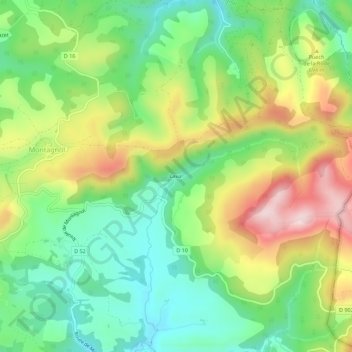 Mapa topográfico Laval, altitude, relevo