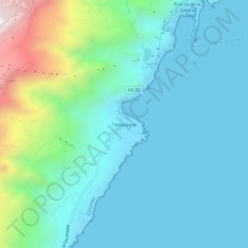 Mapa topográfico Timijiraque, altitude, relevo