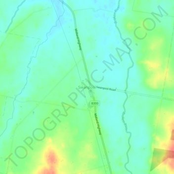 Mapa topográfico Swanpool, altitude, relevo