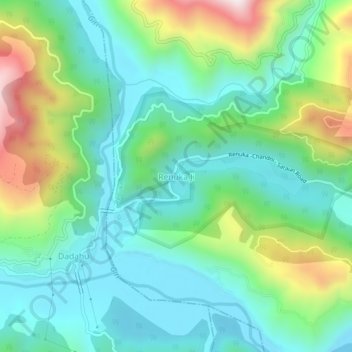 Mapa topográfico Renuka Ji, altitude, relevo