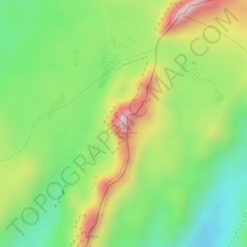 Mapa topográfico Cerros de Bocagrande, altitude, relevo