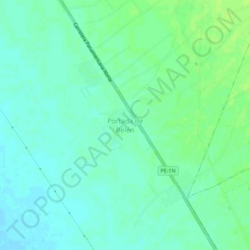 Mapa topográfico Portada de Belén, altitude, relevo