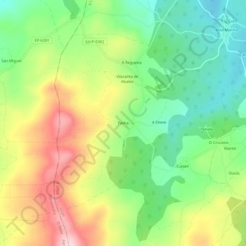 Mapa topográfico Facha, altitude, relevo