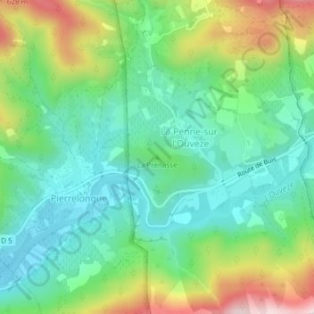 Mapa topográfico La Prenasse, altitude, relevo
