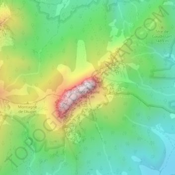 Mapa topográfico Mont Aiguille, altitude, relevo