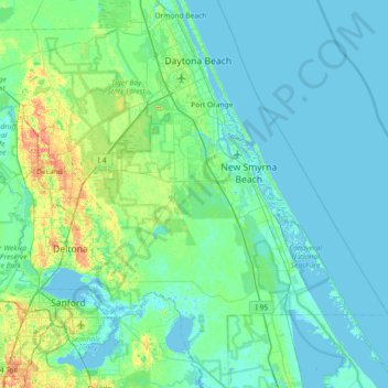 Mapa topográfico Long Island, altitude, relevo