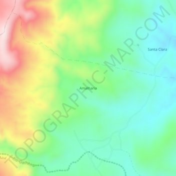 Mapa topográfico Amalharia, altitude, relevo