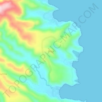 Mapa topográfico Poja, altitude, relevo