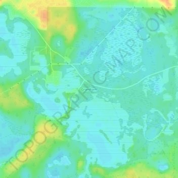 Mapa topográfico Grantham, altitude, relevo