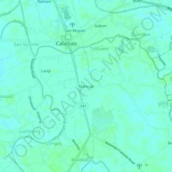 Mapa topográfico Mancup, altitude, relevo