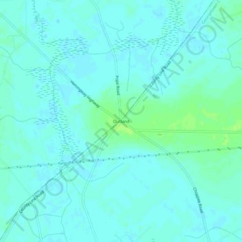 Mapa topográfico Outland, altitude, relevo