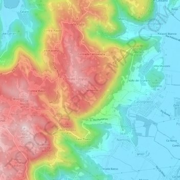 Mapa topográfico C. Sermondi, altitude, relevo