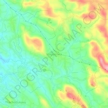 Mapa topográfico Vilappilsala, altitude, relevo