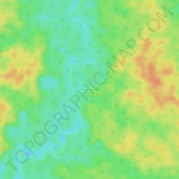 Mapa topográfico Polo Norte, altitude, relevo