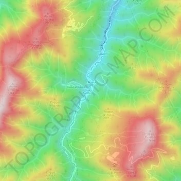 Mapa topográfico L'Acqua, altitude, relevo