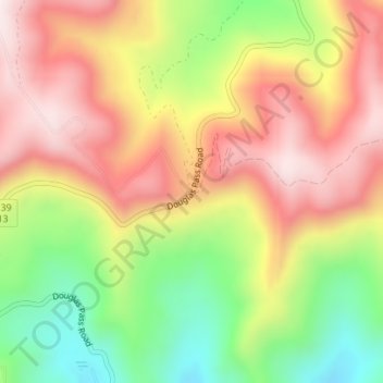 Mapa topográfico Douglas Pass, altitude, relevo