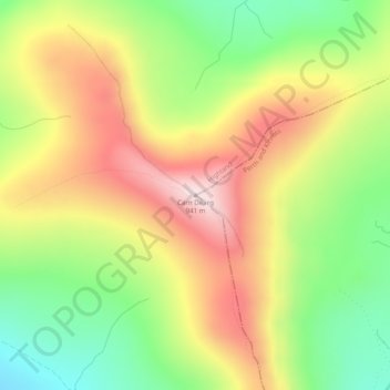 Mapa topográfico Carn Dearg, altitude, relevo