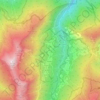 Mapa topográfico Tagliole, altitude, relevo