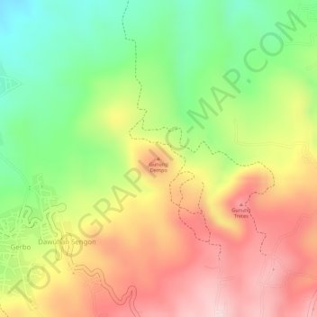 Mapa topográfico Gunung Dempo, altitude, relevo