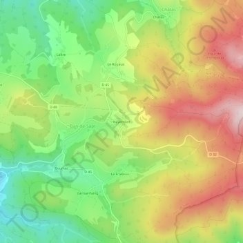 Mapa topográfico Nayemont, altitude, relevo