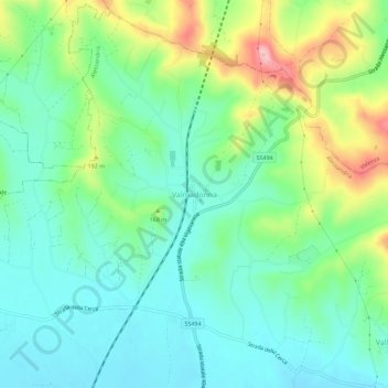 Mapa topográfico Valmadonna, altitude, relevo