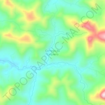 Mapa topográfico Corrego do Coqueiro, altitude, relevo