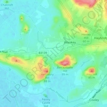 Mapa topográfico Worth, altitude, relevo