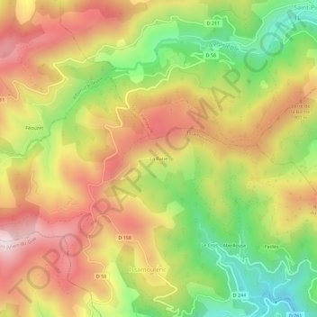 Mapa topográfico La Batie, altitude, relevo