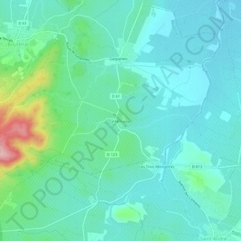 Mapa topográfico Villemajou, altitude, relevo