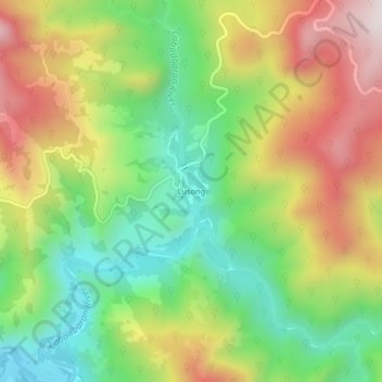 Mapa topográfico Lusong, altitude, relevo